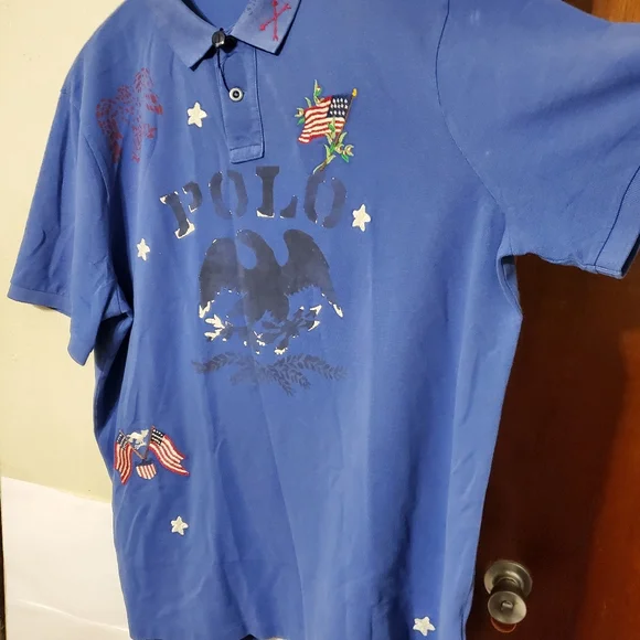 Polo ralph lauren American flag eagle stars shield embroidered shirt - Picture 2 of 16